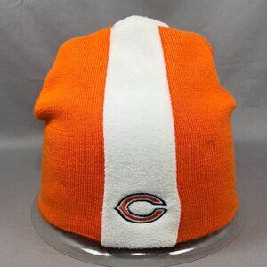 Chicago Bears NFL Beanie Skull Cap Hat Reebok Orange Ski Knit Winter Stripe Mens